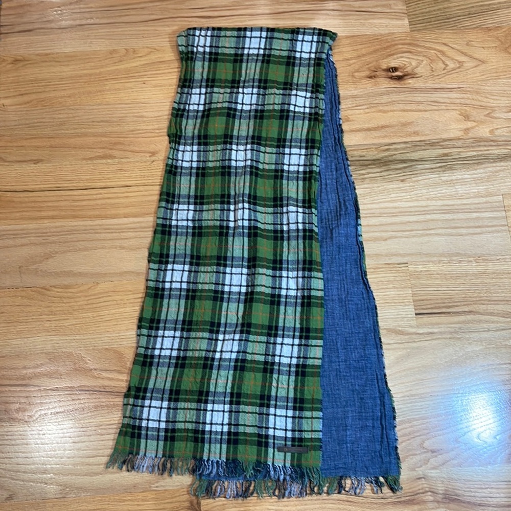 BOSS GREEN & ORANGE PLAID SCARF
